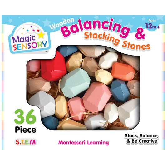 36 Piece Wooden Balancing & Stacking Stones