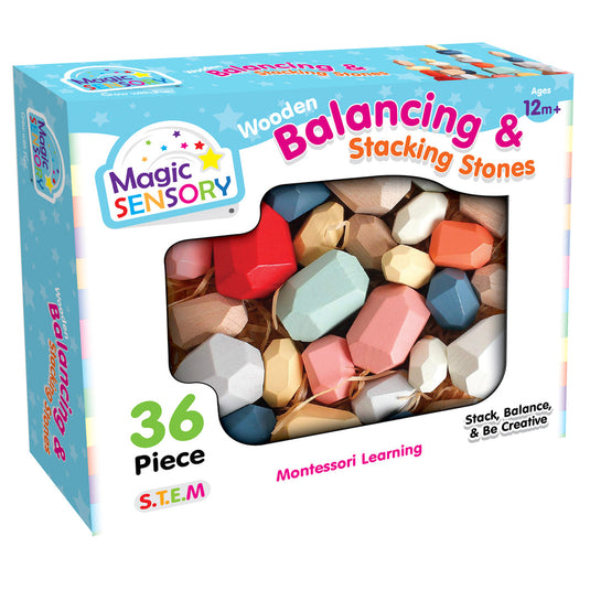 36 Piece Wooden Balancing & Stacking Stones