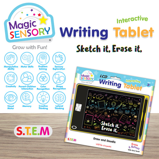 8.5" Interactive LCD Writing Tablet - Yellow Doodle (USB Rechargeable) - view 6