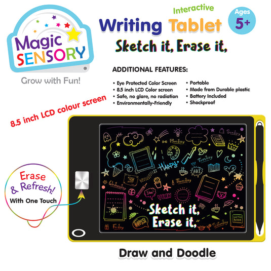 8.5" Interactive LCD Writing Tablet - Yellow Doodle (USB Rechargeable) - view 4