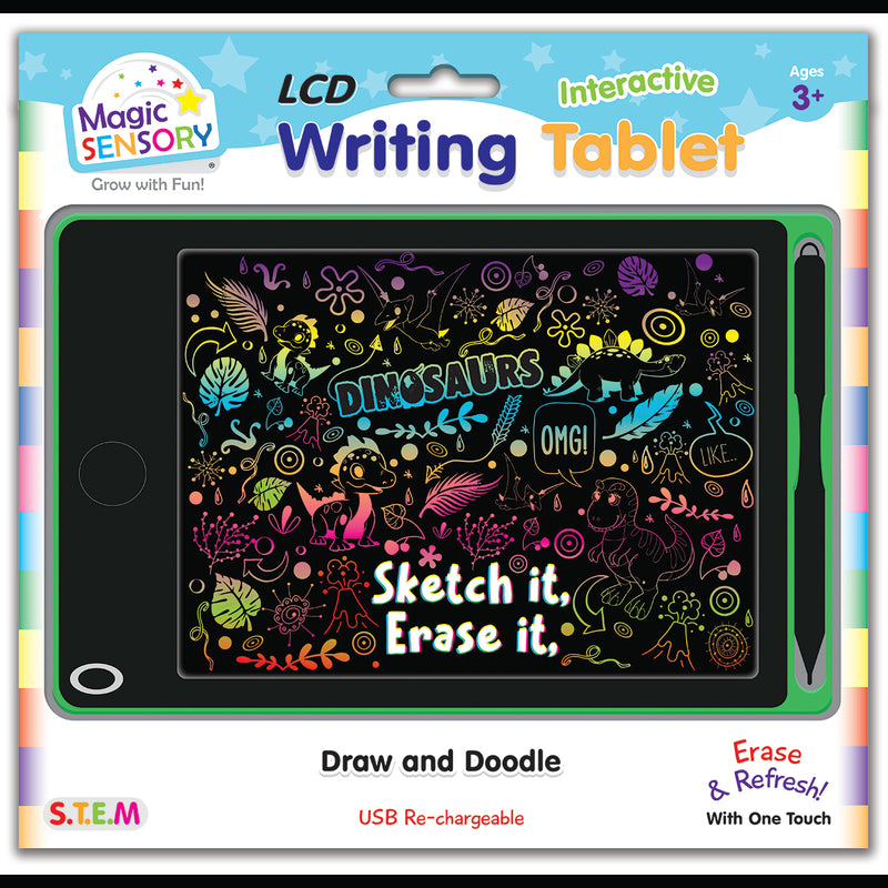 Load image into Gallery viewer, Interactive LCD Writing Tablet - Green Dinosaurs
