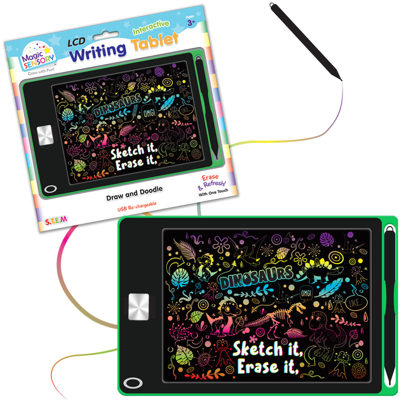 Load image into Gallery viewer, Interactive LCD Writing Tablet - Green Dinosaurs
