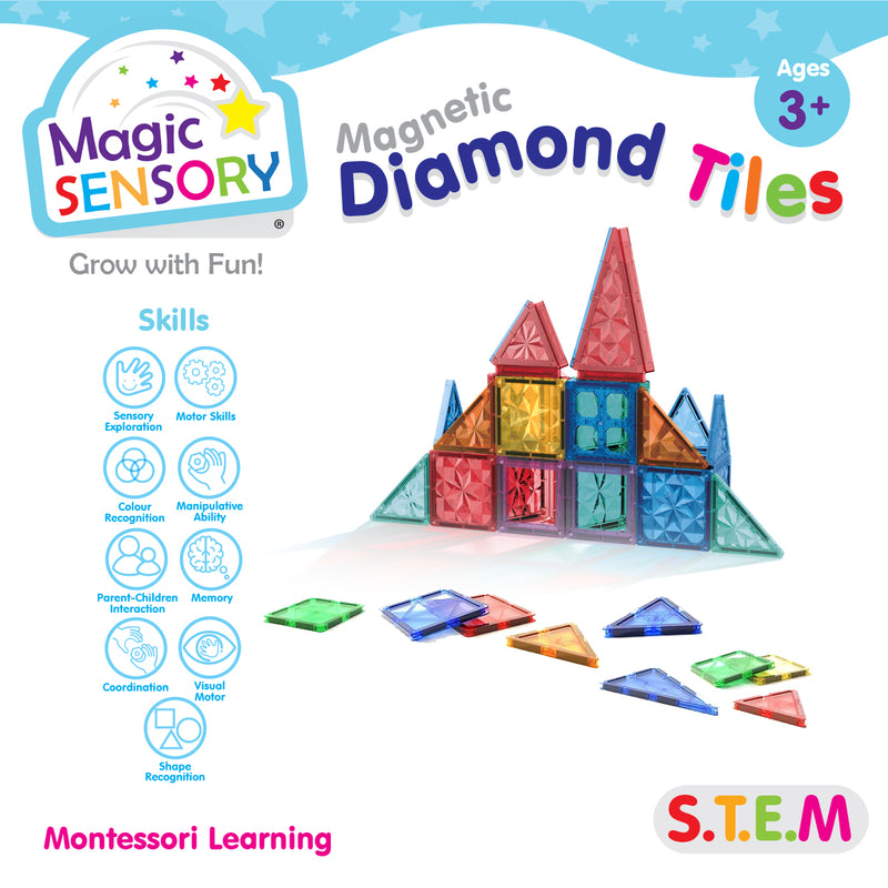 Load image into Gallery viewer, Magnetic Diamond Tiles 60 Piece Set
