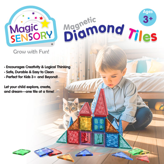 Magnetic Diamond Tiles 60 Piece Set