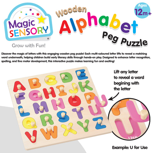 Wooden Alphabet Peg Puzzle