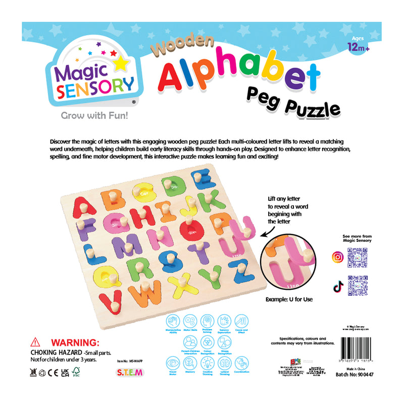 Load image into Gallery viewer, Wooden Alphabet Peg Puzzle
