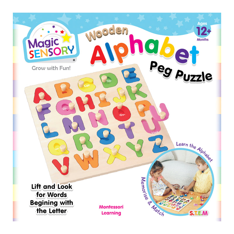 Load image into Gallery viewer, Wooden Alphabet Peg Puzzle
