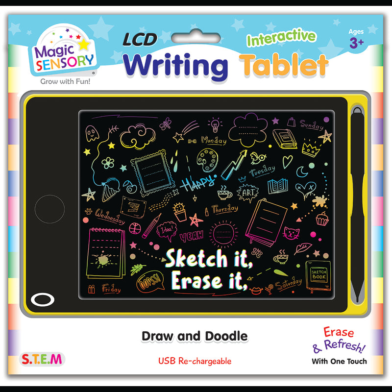 Load image into Gallery viewer, Interactive LCD Writing Tablet - Yellow Doodle
