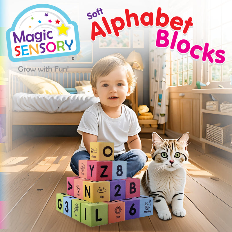 Load image into Gallery viewer, Alphabet &amp; Number Foam Blocks - view 3
