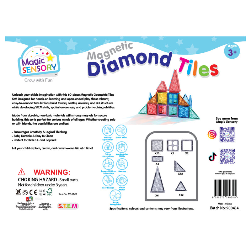 Load image into Gallery viewer, Magnetic Diamond Tiles 60 Piece Set - view 9
