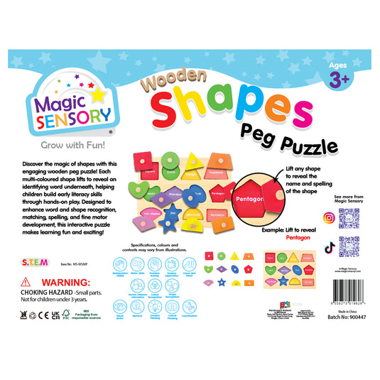 Wooden Shape Match Pin Puzzle - view 2