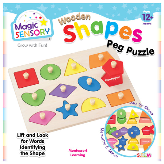 Wooden Shape Match Pin Puzzle - view 2